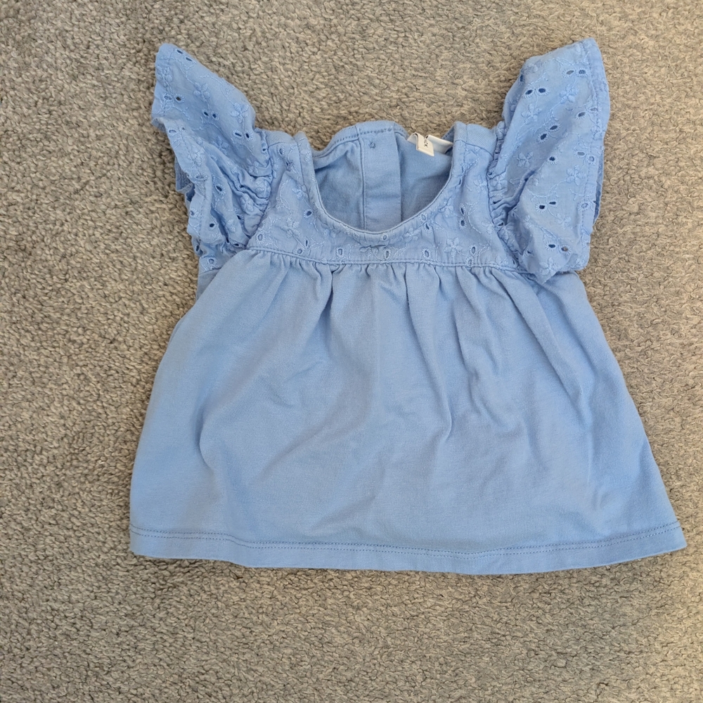Blue Eyelet Kids Top